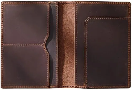 Funda para pasaporte de cuero para tarjetero de crédito para hombre (color A, tamaño talla única)