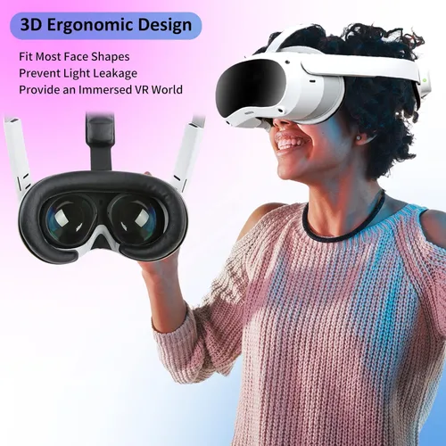 Vista 6 de VR Face Cushion Pad forPICO 4, VR Face Cover Replacement Cushion Head Back Pad Head Strap Padding for Pico 4 Headset, Interface Bracket Set VR Pads