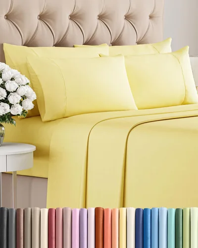 Vista 33 de Juego de sábanas Twin de 4 piezas - Cómodo, transpirable y refrescante - Juego de ropa de cama de lujo de hotel ultrasuave con bolsillos profundos