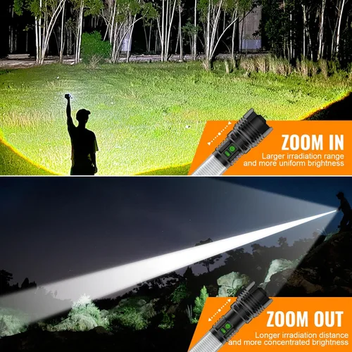 Vista 8 de Linterna LED Recargable de Linterna de 2000 Lúmenes Altos - con Linternas de Camping, Linterna LED Súper Brillante de Largo Alcance para Camping, 5