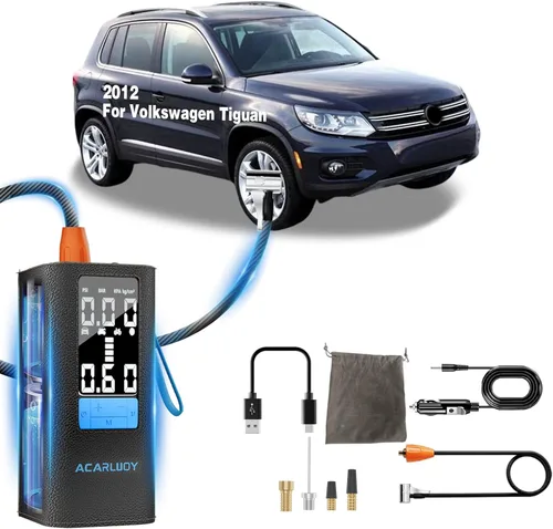 Portable Air Compressor Tire Inflator - 3X Faster Inflation,150PSI 6000mAh Cordless Air Pump for Car Tires, Fit for Volkswagen Tiguan 2012,tire air