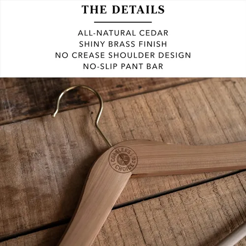 Vista 6 de Cobbler's Choice - Percha de cedro (paquete de 3), absorbe naturalmente la humedad, elimina olores no deseados y más