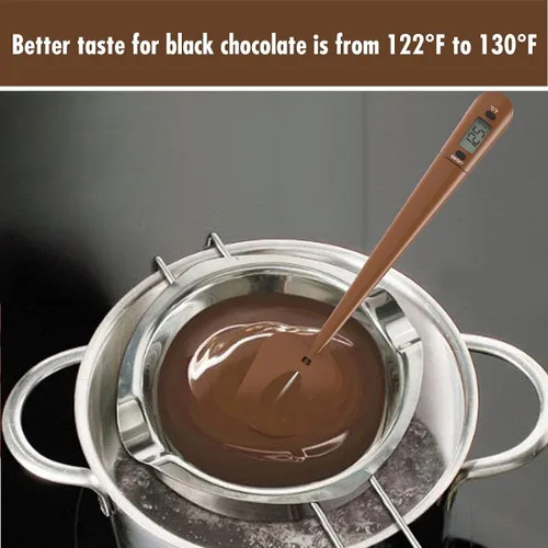 Vista 2 de Efeng Espátula de termómetro de caramelo, termómetro digital de cocina con clip para olla, espátula de silicona con termómetro de carne, espátula