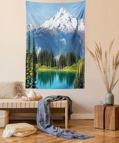 Vista 43 de Ambesonne Tapiz étnico, atrapasueños de estilo bohemio con ilustraciones de plumas y floretes, colgante de pared para dormitorio, sala de estar