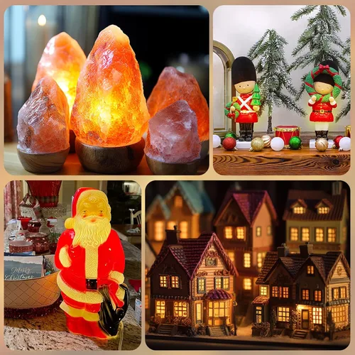 Vista 7 de SURAIELEC Cable accesorio de 12 pies con 6 bombillas LED, repuesto de luces de pueblo de Navidad, cable de luz C7 con interruptor para casa