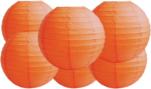 Vista 26 de Paquete de 6 linternas redondas de papel, decoración de boda y fiesta de cumpleaños (azul bebé, 4 pulgadas/3.9 in)