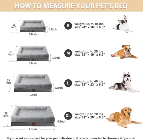 Vista 4 de BFPETHOME Camas para perros pequeños, cama lavable para perros con lados, camas ortopédicas de tamaño pequeño con funda extraíble y cama impermeable
