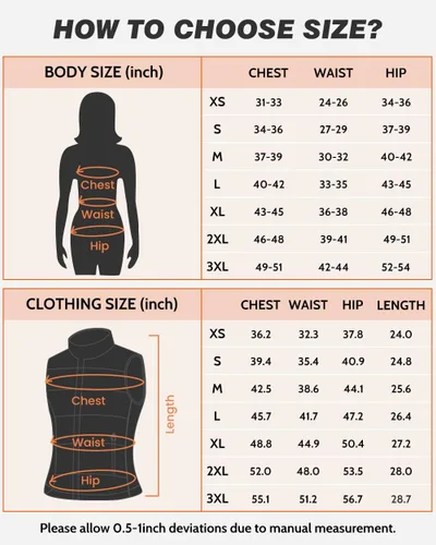Vista 6 de Chaleco térmico ligero para mujer, chaleco térmico inteligente con diseño de luces, chaquetas térmicas para mujer, batería no incluida