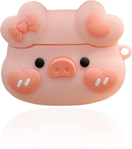 para AirPod 2/1 Funda de Cubierta, Linda Funda de AirPods de Cerdo 3D de Dibujos Animados para 1ª y 2ª Generación, Funda Protectora de Silicona