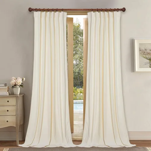 Vista 9 de StangH Cortinas de Terciopelo 42x84 pulgadas Beige Camello Oscurecedoras Resistentes al Calor Cobertura de Ventana Aplastadas Decoración del Hogar