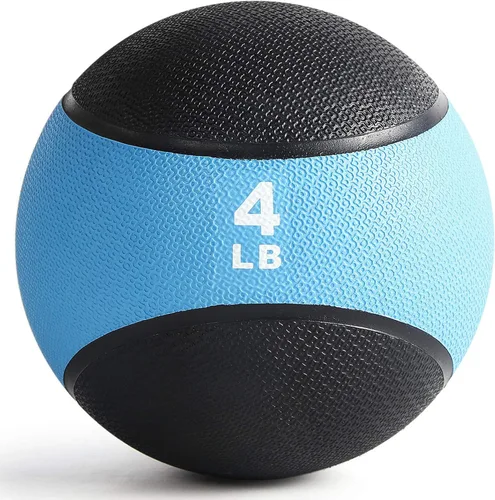Vista 6 de RitFit Weighted Medicine Ball - Non-Slip Rubber Shell & Dual Texture Grip - Workout Exercise Ball for Core Strength, Balance Training, Coordination