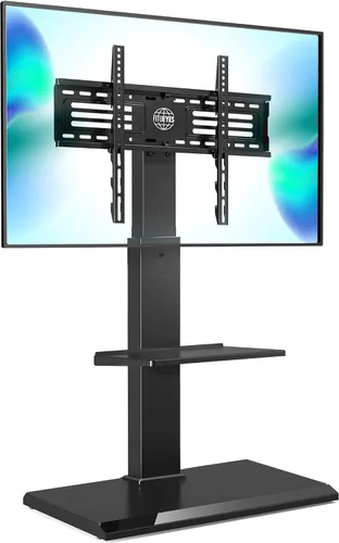 Vista 11 de FITUEYES - Soporte de TV universal de base de hierro para piso con soporte giratorio para pantallas LED, LCD, OLED, plasma, de pantalla plana
