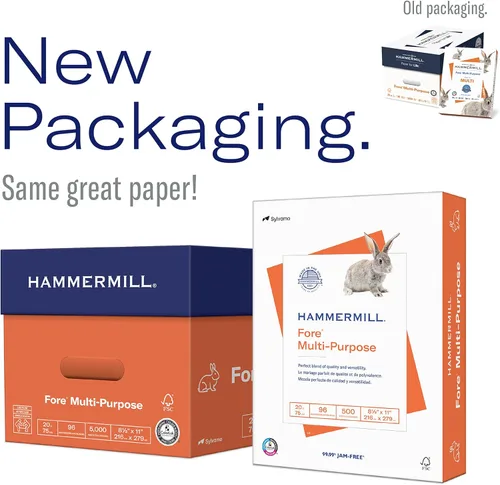 Vista 5 de Hammermill papel, Fore multifunción, 24 lb, 8.5 x 11, carta, brillo 96, Blanco