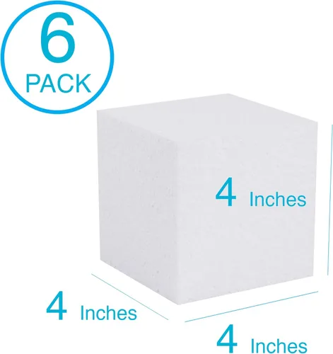 Vista 3 de Silverlake - Cubos de espuma para manualidades (4 x 4 x 4 pulgadas) para proyectos de bloques de espuma de poliestireno (paquete de 6)