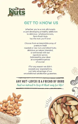 Vista 5 de Nueces mixtas de lujo crudas naturales sin sal (sin cáscara) Compara con almendras orgánicas, nueces, anacardos, avellanas y nueces de Farm Fresh