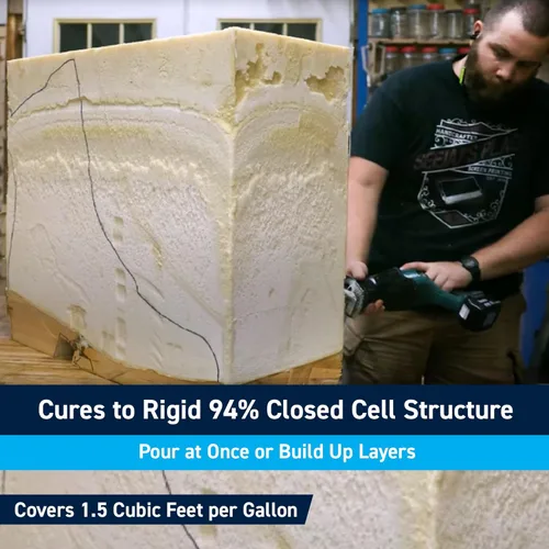 Vista 5 de Juego de espuma de poliuretano líquido con densidad de 6 lb, célula cerrada para flotación y refuerzo de TotalBoat