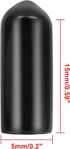 Vista 2 de Bonsicoky 24 piezas de tapas de extremo de goma redondas, protectores de rosca de tornillo flexibles de vinilo de 1/5" (5mm) de diámetro