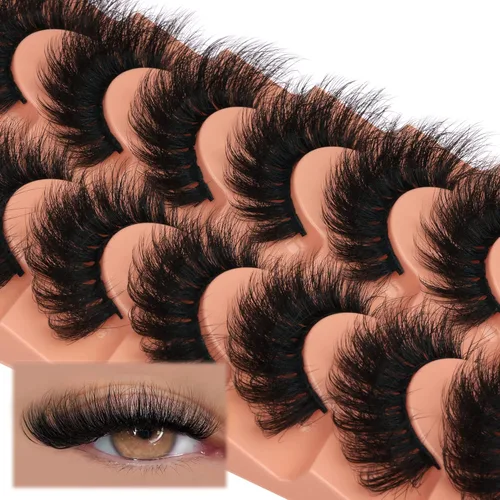 Vista 4 de Pestañas de visón de volumen completo, pestañas postizas de 0.7 pulgadas, pestañas postizas de visón sintético, aspecto natural, pestañas postizas