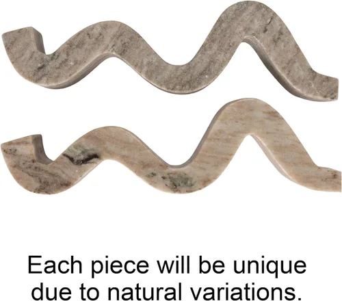 Vista 5 de Bloomingville Portavelas de Doble Cono de Mármol Wave, Beige