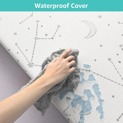 Vista 4 de YENING Cubrecolchón transpirable de 38 x 26 pulgadas, impermeable, para Pack N Play, con correa