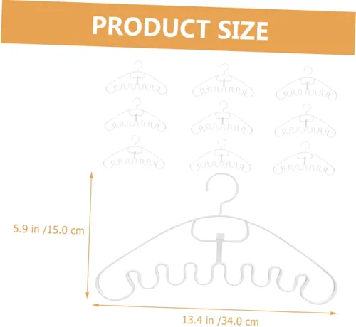 Vista 5 de CHILDWEET Jean Hanger - Percha para bufandas, 10 piezas, ondulada, PP, color blanco, antideslizante, estante de secado para rotar, ganchos