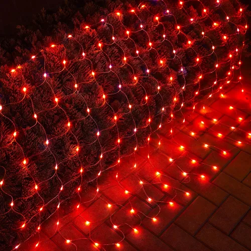 Vista 12 de Dazzle Bright 200 luces LED de red de Halloween, 9.8 pies x 6.6 pies, luces de malla conectables de alambre transparente con 8 modos de iluminación