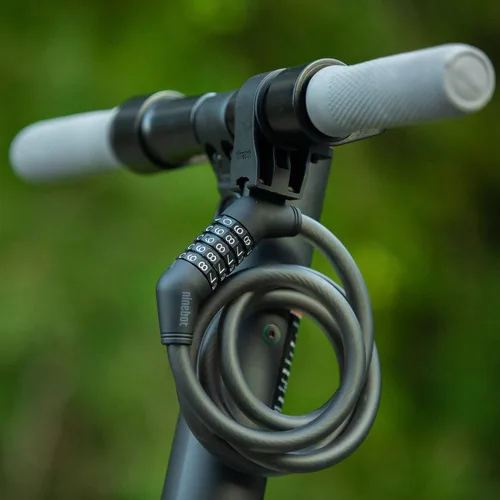 Vista 9 de Segway Ninebot - Candado de cable con contraseña para bicicletas y scooters, color negro