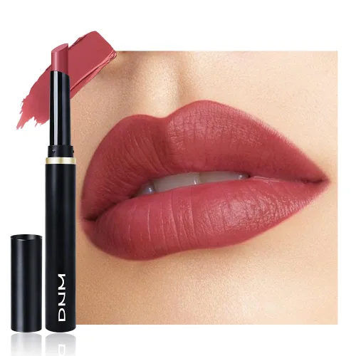 Vista 22 de evpct Lápiz labial líquido mate rojo caramelo con aceite de labios, acabado brillante, lápiz labial 2 en 1, resistente al agua de larga duración