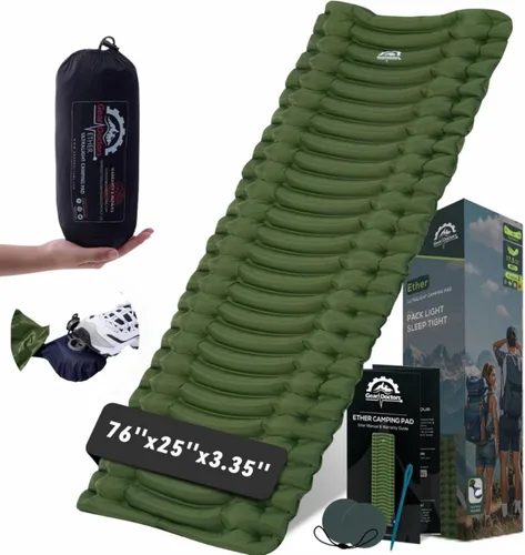 Gear Doctors Ether - Colchoneta de dormir ultraligera de 17.5 onzas – Colchón de aire para mochilero – Colchón de camping – Colchoneta inflable
