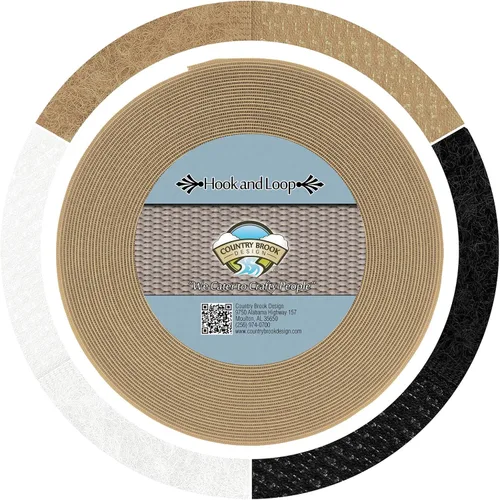 Country Brook Design - Gancho y lazo beige para coser (1 1/2 pulgadas, 3 yardas)