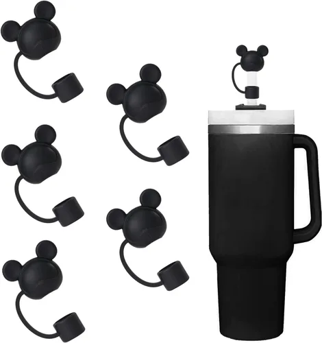 Vista 12 de Juego de 4 fundas de popote con diseño de estrella compatibles con vasos Stanley de 30 y 40 onzas, reutilizables, bonitas puntas de popote