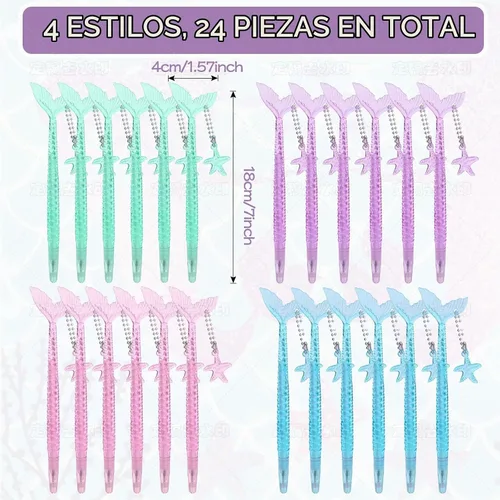 Vista 3 de LiYiQ Juego de 148 calcomanías de papel de sirena para regalo de devolución, mini cuadernos, bolígrafos, calcomanías para suministros de cumpleaños
