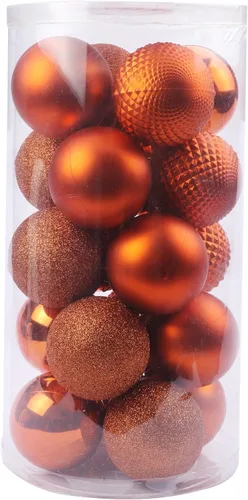Vista 13 de YYCRAFT Adornos de bola de Navidad de 24 quilates de 1.2 pulgadas para árbol de Navidad, decoraciones de Navidad, ganchos inastillables incluidos