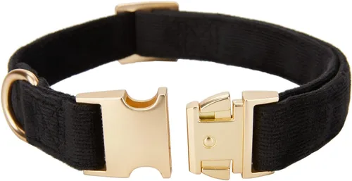 Vista 3 de Collar de algodón suave para perro con hebilla de metal, ajustable, resistente, cómodo, collares de pana para perros pequeños, medianos y grandes