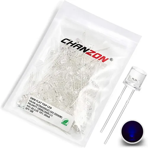 Vista 11 de Chanzon 100 unids 0.197 in blanco plano superior LED diodo luces (lente transparente transparente) lámparas de bombilla de iluminación electrónica