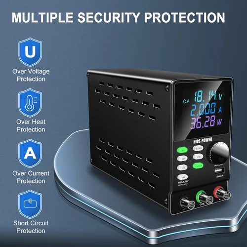 Vista 5 de NICE-POWER Fuente de alimentación de CC variable, 200V 1A de alto voltaje programable ajustable regulado banco de laboratorio fuente de alimentación