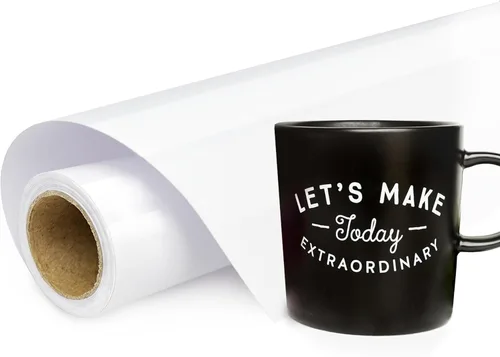 White Vinyl, Glossy White Permanent Vinyl -12" x 11 FT for Cutting Machine, Party Decoration, Car Decal, Signs, Scrapbooking