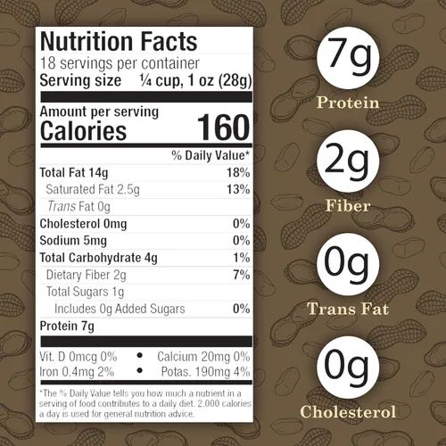 Vista 2 de Virginia Diner - Cacahuetes gourmet naturales picantes de Buffalo Virginia, lata de 18 onzas