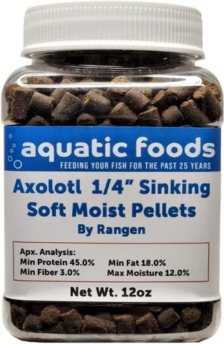 Axolotl Food - Pellets de salmón suave y húmedo de 1/4 pulgadas para axolotl adulto, también camarones, caracoles, cangrejos, cangrejos de río,