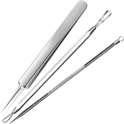 Vista 8 de Kit de herramientas para eliminar espinillas, 4 piezas, herramienta extractor de espinillas para nariz y cara, juego de herramientas de eliminación