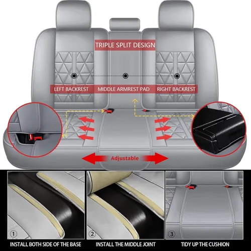 Vista 2 de Funda de asiento de automóvil para Buick Encore Gx 2020-2023, fundas de asiento de piel sintética, juego completo de 5 asientos, impermeables