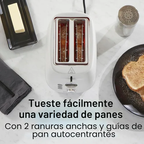 Vista 2 de Proctor Silex Tostadora de plástico de 2 rebanadas, bagel, botones de descongelación y cancelación, control de dorado con 7 tonos, apagado