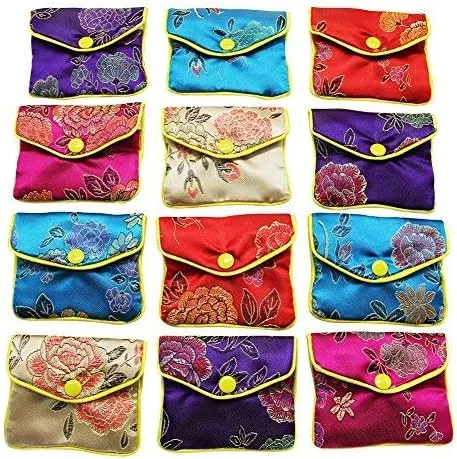 MorTime Jewellery Jewelry - Bolsa de seda para bolso, bolsas de regalo, varios colores, paquete de 12 (pequeño)