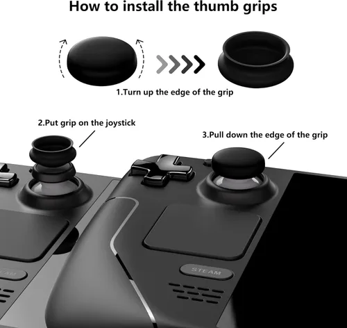 Vista 3 de PlayVital Thumb Grip Caps for Steam Deck LCD, Silicone Thumbsticks Grips Joystick Caps for Steam Deck OLED - Fire Demons