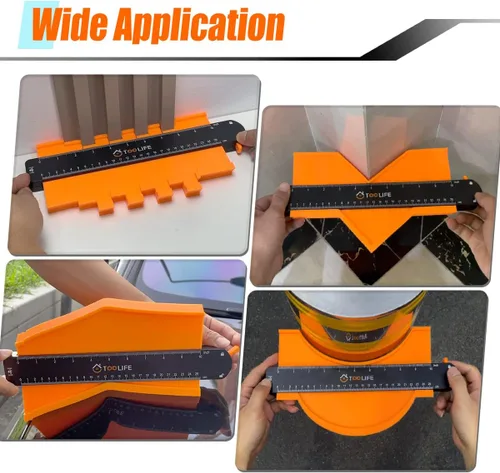 Vista 3 de TOOLIFE Medidor de contorno, regalos de Navidad para hombres, papá, marido, herramientas de carpintería para pisos, carpintería, rellenos