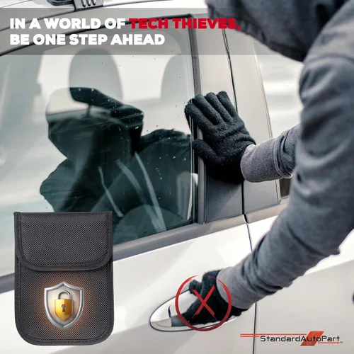 Vista 6 de StandardAutoPart Bolsa Faraday para Llaves de Coche – Funda Antirrobo para Llave con Bloqueador de Señal RFID, Protege Contra Hackeo de Coches