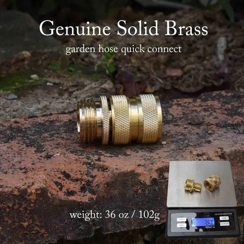 Vista 2 de PLG - Accesorios de conexión rápida para manguera de jardín de latón de 4 piezas 2