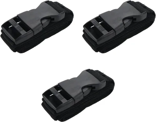 Vista 9 de 5 piezas de correas de amarre negras de nylon de 1" x 39.37" (3.28 pies) Correas ajustables con hebillas de bloqueo de leva de alta resistencia