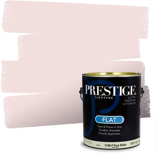 Vista 32 de Prestige Paints E100-T-SW6591 Pintura exterior e imprimación en uno, 1 galón, plano, combinación comparable de Sherwin Williams Amaryllis, 1 galón