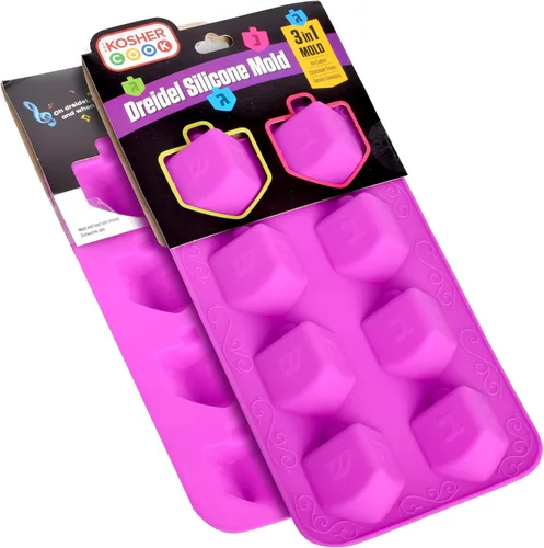 Vista 6 de The Kosher Cook Moldes de silicona con forma de menorá para hornear, congelar, dulces, cubitos de hielo, chocolate y más, aptos para horno